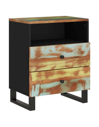 Comodino 50x33x62cm Legno Massello Recupero e Legno Multistrato