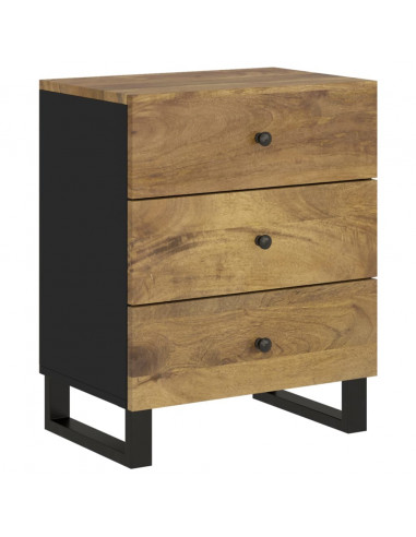 Comodino 50x33x62cm Legno Massello di Mango e Legno Multistrato
