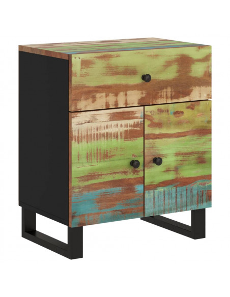 Comodino 50x33x60cm Legno Massello Recupero e Legno Multistrato