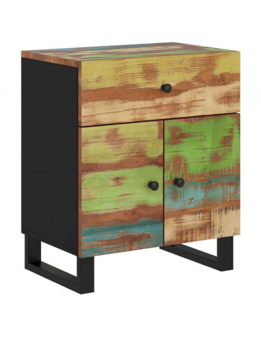 Comodino 50x33x60cm Legno Massello Recupero e Legno Multistrato
