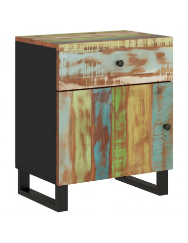 Comodino 50x33x60cm Legno Massello Recupero e Legno Multistrato