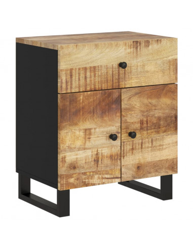Comodino 50x33x60cm Legno Massello di Mango e Legno Multistrato