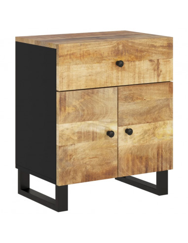 Comodino 50x33x60cm Legno Massello di Mango e Legno Multistrato