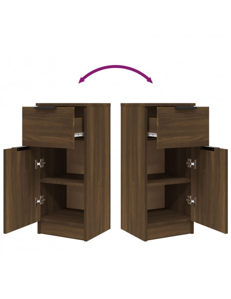 Credenze 2 pz Rovere Marrone 30x30x70 cm in Legno Multistrato
