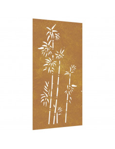 Decorazione Muro da Giardino 105x55 cm Bambù in Acciaio Corten