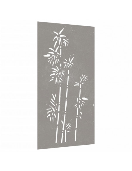 Decorazione Muro da Giardino 105x55 cm Bambù in Acciaio Corten