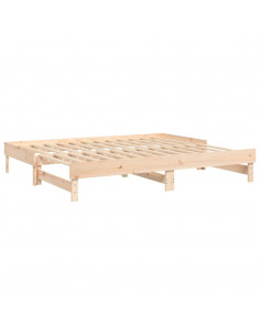 Dormeuse Estraibile 2x(90x200) cm Legno Massello di Pino