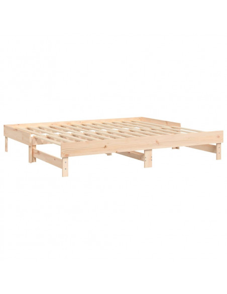 Dormeuse Estraibile 2x(90x200) cm Legno Massello di Pino