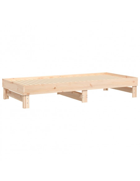 Dormeuse Estraibile 2x(90x200) cm Legno Massello di Pino