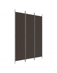 Divisorio a 3 Pannelli Marrone 150x220 cm in Tessuto