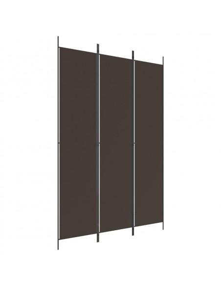 Divisorio a 3 Pannelli Marrone 150x220 cm in Tessuto