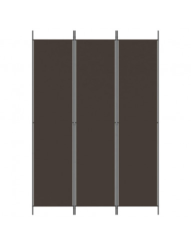 Divisorio a 3 Pannelli Marrone 150x220 cm in Tessuto