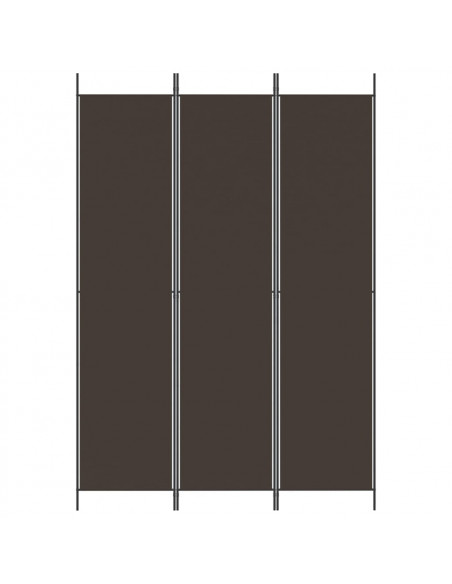 Divisorio a 3 Pannelli Marrone 150x220 cm in Tessuto