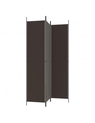 Divisorio a 3 Pannelli Marrone 150x220 cm in Tessuto