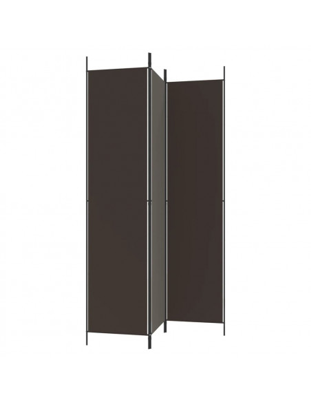 Divisorio a 3 Pannelli Marrone 150x220 cm in Tessuto