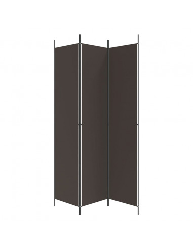 Divisorio a 3 Pannelli Marrone 150x220 cm in Tessuto