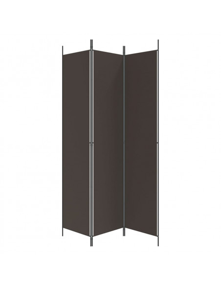 Divisorio a 3 Pannelli Marrone 150x220 cm in Tessuto