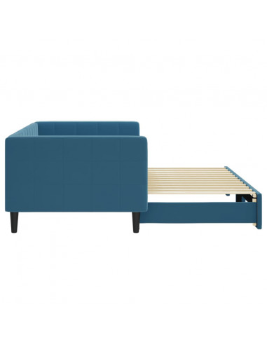 Divano Letto con Letto Estraibile Blu 90x200 cm in Velluto
