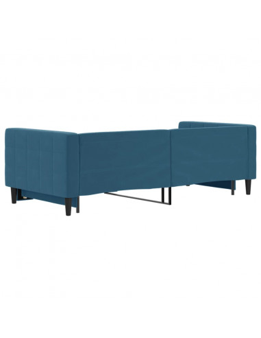 Divano Letto con Letto Estraibile Blu 90x200 cm in Velluto