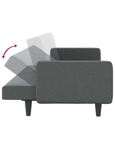 Divano Letto con Cuscini Grigio Scuro in Tessuto
