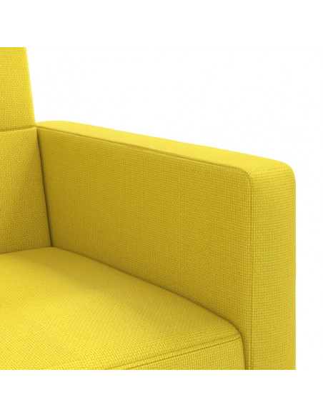 Divano Letto con Cuscini Giallo Chiaro in Tessuto