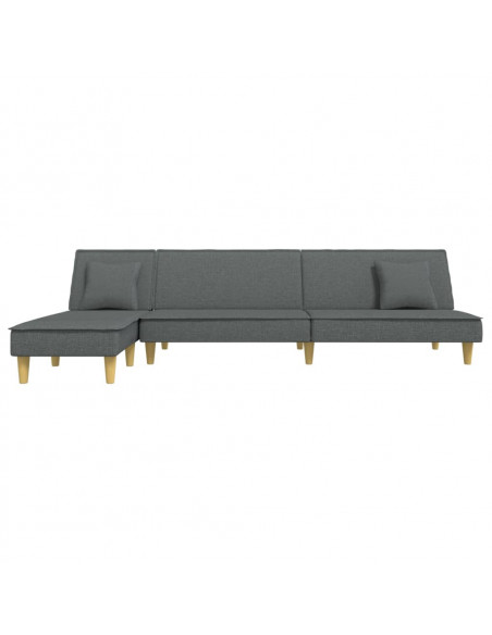 Divano Letto a L Grigio Scuro 255x140x70 cm in Tessuto