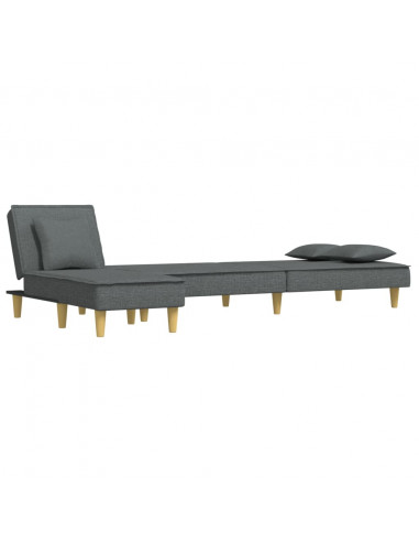 Divano Letto a L Grigio Scuro 255x140x70 cm in Tessuto