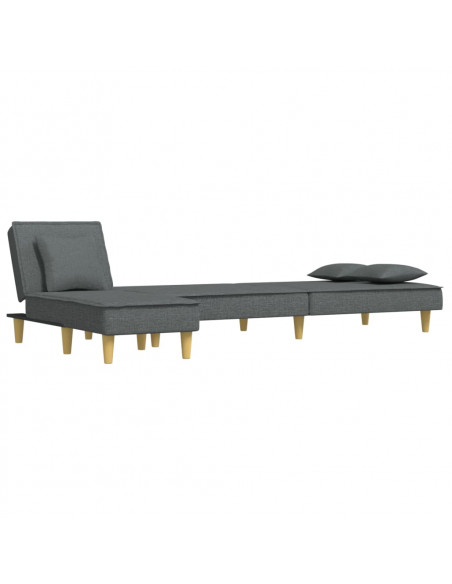 Divano Letto a L Grigio Scuro 255x140x70 cm in Tessuto