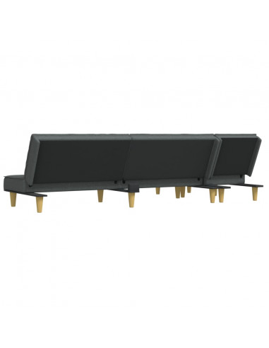 Divano Letto a L Grigio Scuro 255x140x70 cm in Tessuto