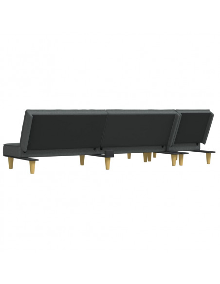 Divano Letto a L Grigio Scuro 255x140x70 cm in Tessuto