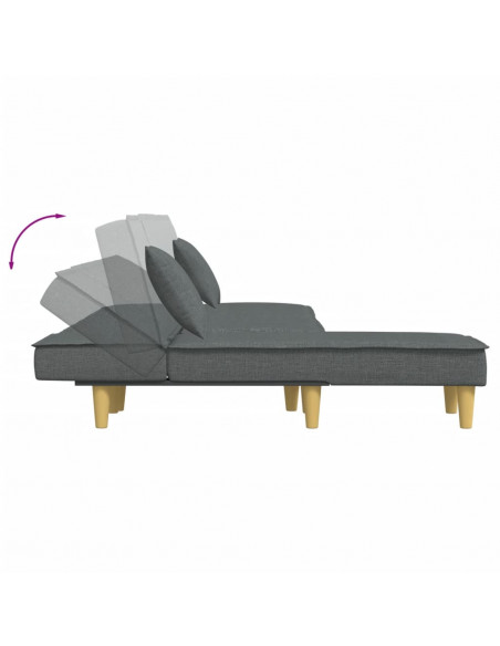 Divano Letto a L Grigio Scuro 255x140x70 cm in Tessuto