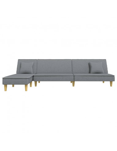 Divano Letto a L Grigio Chiaro 255x140x70 cm in Tessuto