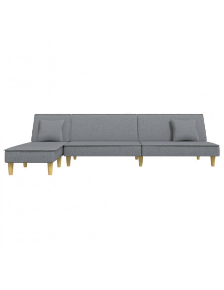 Divano Letto a L Grigio Chiaro 255x140x70 cm in Tessuto
