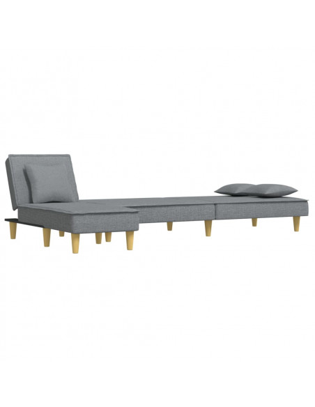 Divano Letto a L Grigio Chiaro 255x140x70 cm in Tessuto