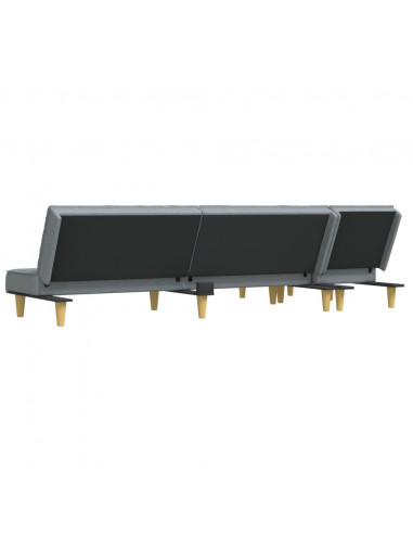Divano Letto a L Grigio Chiaro 255x140x70 cm in Tessuto