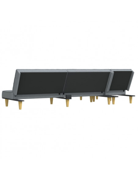 Divano Letto a L Grigio Chiaro 255x140x70 cm in Tessuto