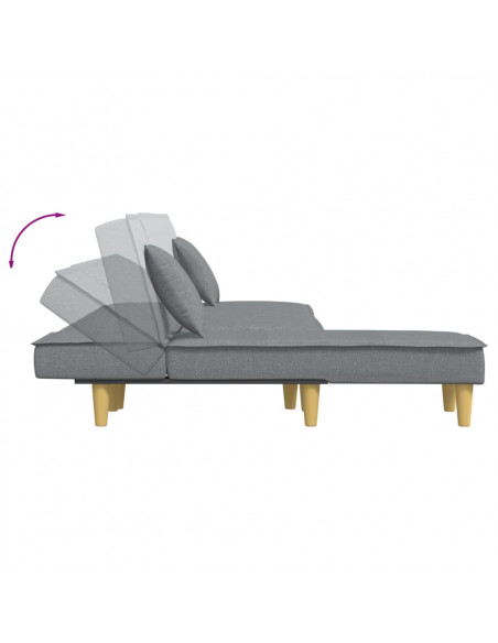 Divano Letto a L Grigio Chiaro 255x140x70 cm in Tessuto
