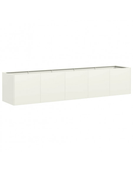 Fioriera Bianca 200x40x40 cm in Acciaio Laminato a Freddo