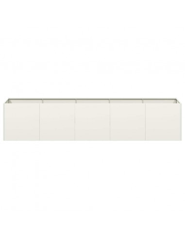 Fioriera Bianca 200x40x40 cm in Acciaio Laminato a Freddo