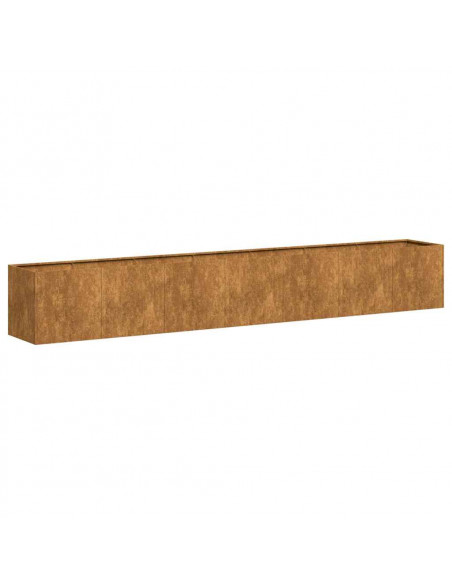 Fioriera Arrugginita 280x40x40 cm in Acciaio Corten
