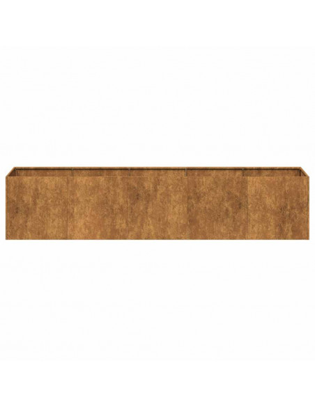 Fioriera Arrugginita 200x40x40 cm in Acciaio Corten