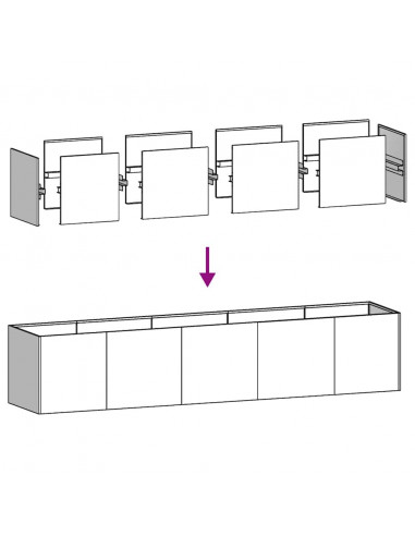 Fioriera 200x40x40 cm in Acciaio Inox