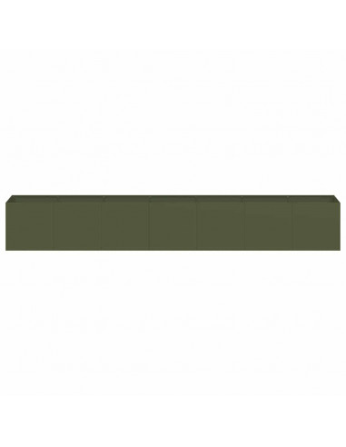 Fioriera Verde Oliva 280x40x40 cm in Acciaio Laminato a Freddo