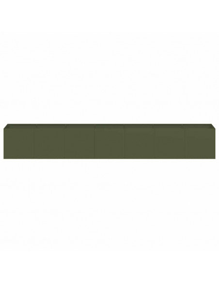 Fioriera Verde Oliva 280x40x40 cm in Acciaio Laminato a Freddo