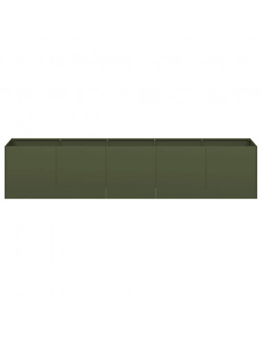 Fioriera Verde Oliva 200x40x40 cm in Acciaio Laminato a Freddo