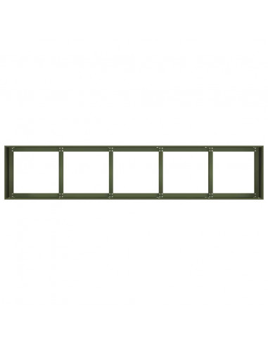 Fioriera Verde Oliva 200x40x40 cm in Acciaio Laminato a Freddo