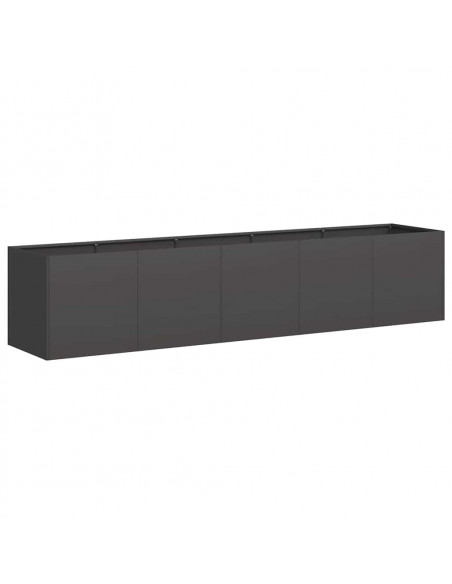 Fioriera Nera 200x40x40 cm in Acciaio Laminato a Freddo