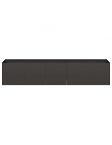 Fioriera Nera 200x40x40 cm in Acciaio Laminato a Freddo