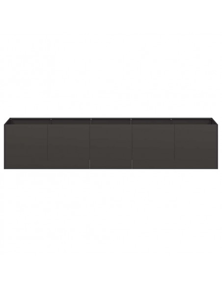 Fioriera Nera 200x40x40 cm in Acciaio Laminato a Freddo