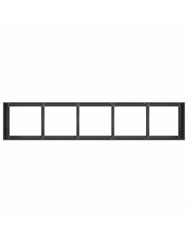 Fioriera Nera 200x40x40 cm in Acciaio Laminato a Freddo